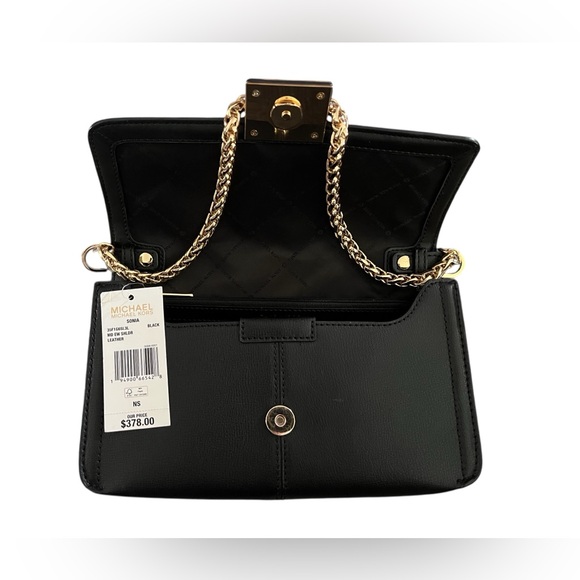 Michael Kors Black and Gold Chain Strap Shoulder Bag Shoulder: Sonia Black - Picture 3 of 7